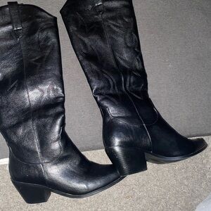 Black knee high boots